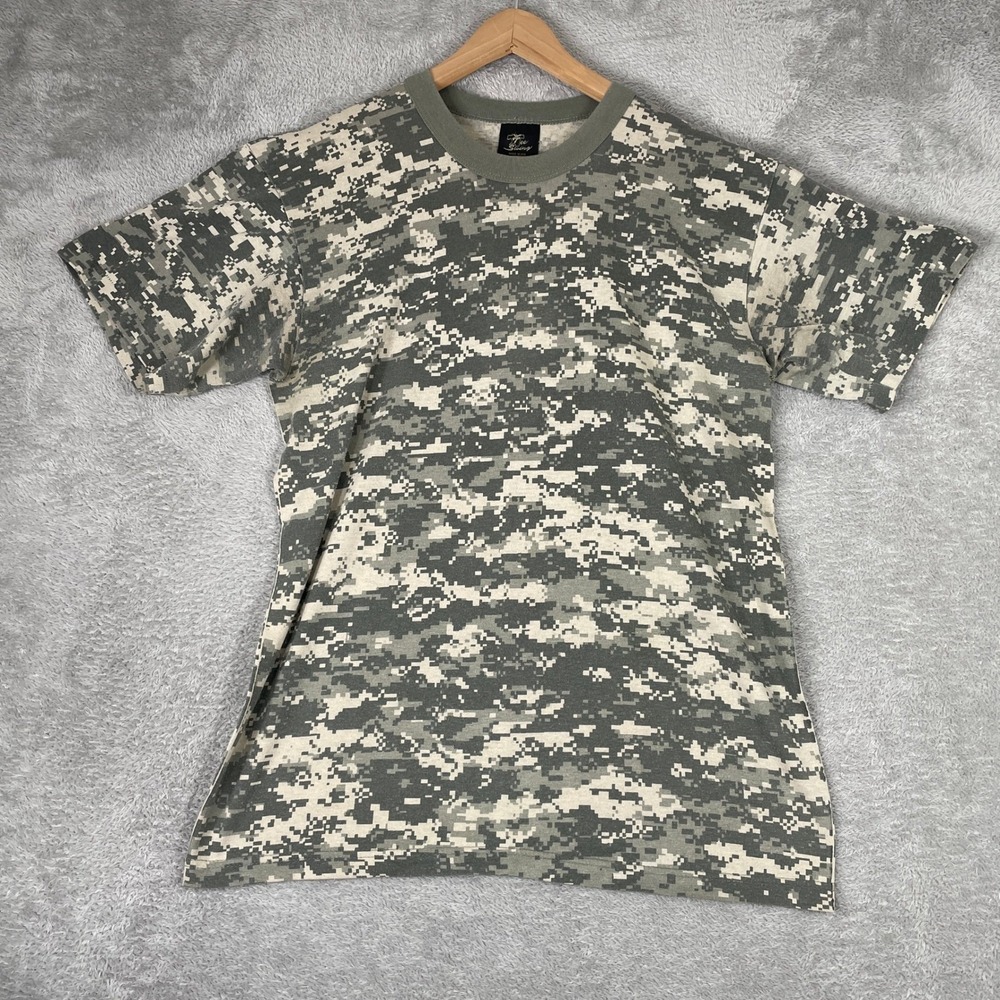 Tee Swing Digital Camo Shirt Mens Large Green ACU Military Tactical Made in USA‎